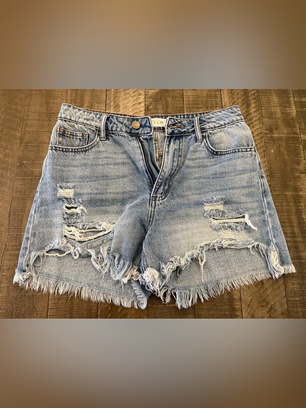Cello Light Blue Distressed Denim Cutoff Shorts